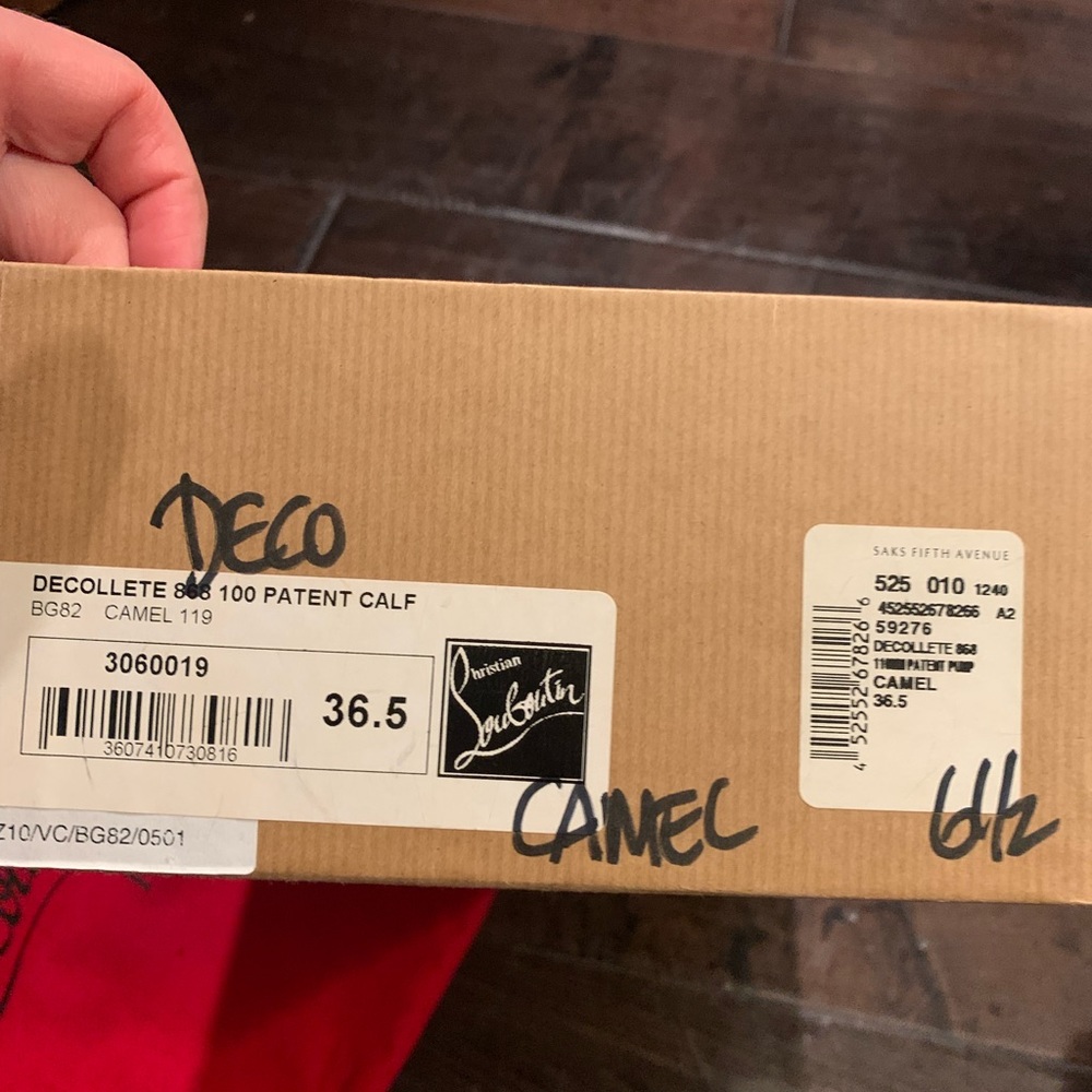 Camel patent Christian Louboutin Deco 100 heel 6.5 - Picture 3 of 8